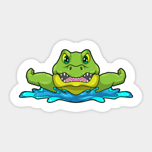 Crocodile at Swimming in Water Sticker